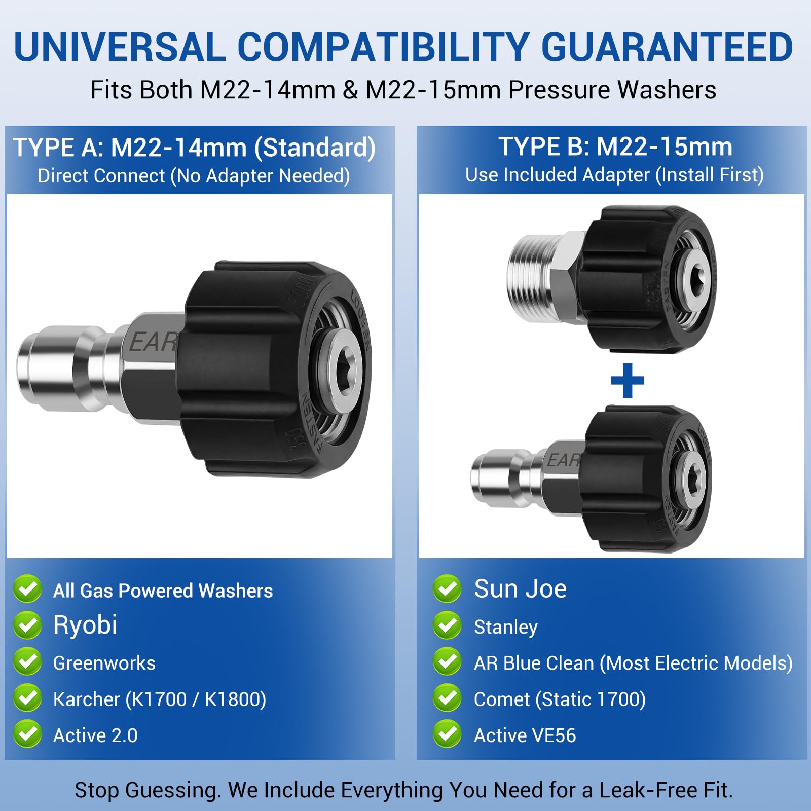 Earleas pressure washer adapter set - Image 8